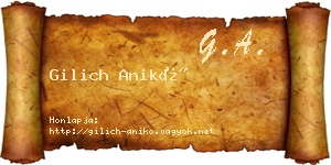 Gilich Anikó névjegykártya